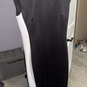 Vince Camuto Black and White Midi Dress